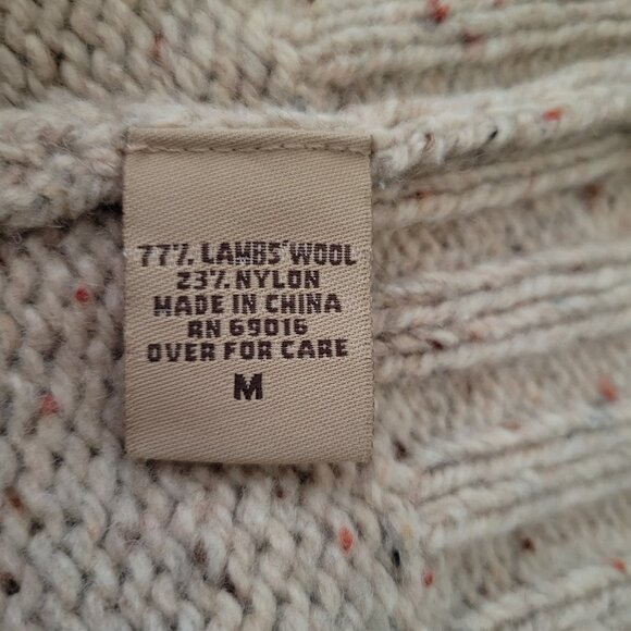 RuffHewn Lambs Wool Button Up Cardigan Sweater, Women’s M, Tan, Long Sleeve EUC - Picture 9 of 11